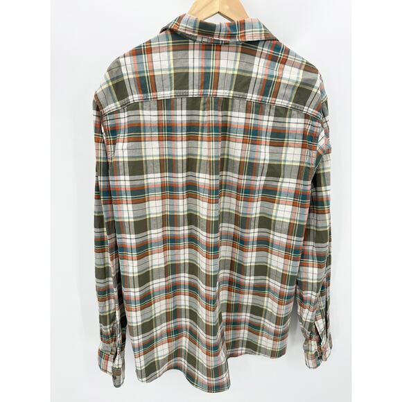 Eddie Bauer Shirt Men XL TALL Green Earth Tone Plaid Classic Fit Button Up - Picture 2 of 10